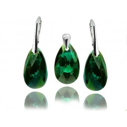 KP64 Komplet biżuterii migdały Emerald 