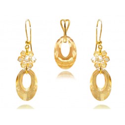 KP71 Komplet biżuterii  z kryształami Swarovski® pozłacany golden